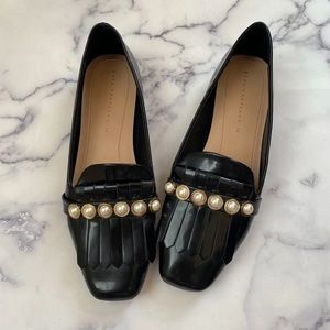 Zara Black pearl flats